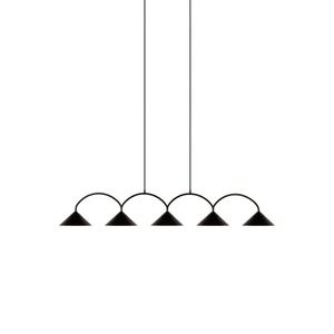 Lámpara Colgante Colgante Globen Lighting Curve 5 Negro