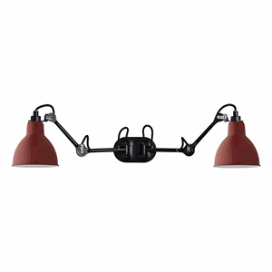 Lampe Gras N204 wall lamp Double mat black & mat red