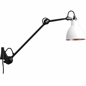 Lampe Gras N222 wall lamp mat black & white/copper