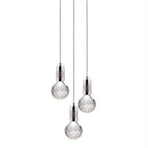 Lee Broom Crystal Bulb Lámpara Colgante 3 Piezas Transparente/Cromo