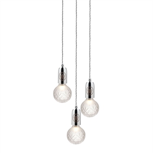 Lee Broom Crystal Bulb Lámpara Colgante 3 Piezas Mate/Cromo
