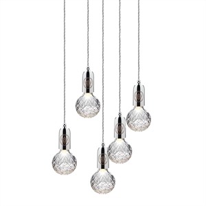 Lee Broom Crystal Bulb Lámpara Colgante 5 Piezas Transparente/Cromo