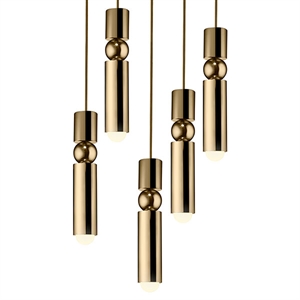 Lee Broom Fulcrum Light 5 Piezas Lámpara Colgante Oro