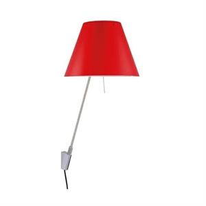 Luceplan Costanzina Lámpara de Pared Aluminio M. Pantalla Rojo