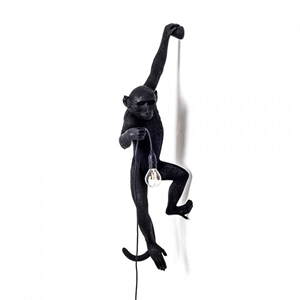 Seletti Monkey Lámpara de Pared Izquierdo Negro Exterior