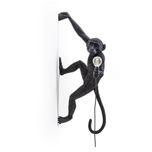 Seletti Monkey Lámpara de Lámpara de Pared Colgante Derecha Negro Exterior