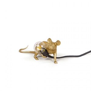 Seletti Mouse Lop Lying Down Lámpara de Mesa Oro