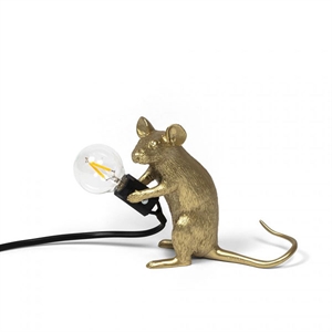 Seletti Mouse Mac Sentado Lámpara de Mesa Oro