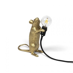 Seletti Mouse Step Lámpara de Mesa de Pie Dorado