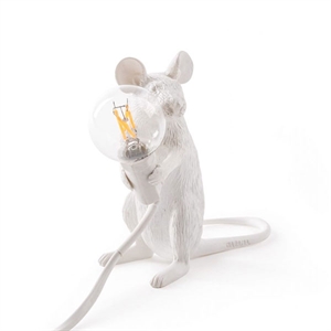 Seletti Mouse Mac Sentado Lámpara de Mesa Blanco