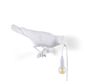 Seletti Bird Looking Right Lámpara de Pared Blanco Exterior