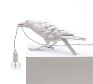 Seletti Bird Playing Lámpara de Mesa Blanco
