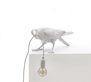 Seletti Bird Playing Lámpara de Mesa Blanco Exterior