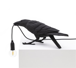 Seletti Bird Playing Lámpara de Mesa Negro