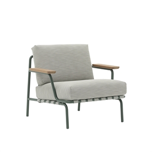 Sillón de exterior Muuto Settle Tejido acanalado 2/ Verde oscuro