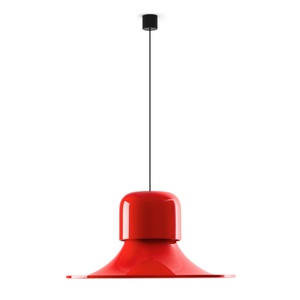 Lámpara Colgante Stilnovo Campana Gris Brillante/ Rojo