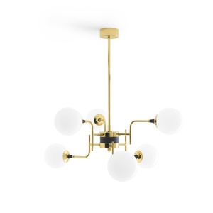 Lámpara Colgante Stilnovo Galassia 6 Oro/ Blanco