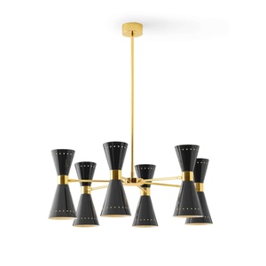 Stilnovo Megafono Lámpara Colgante 12 Oro/ Negro/Marfil