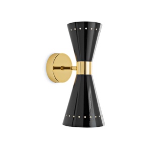 Stilnovo Megafono Lámpara de Pared 2 Oro/ Negro/Marfil