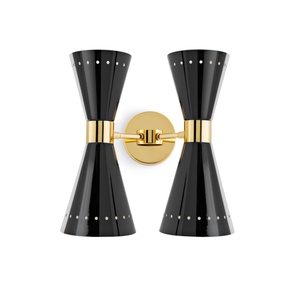 Stilnovo Megafono Lámpara de Pared 4 Oro/ Negro/Marfil