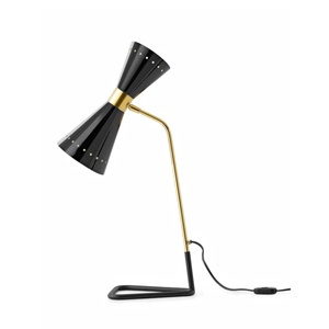 Stilnovo Megafono Lámpara de Mesa 2 Oro/ Negro/Marfil