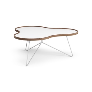 Mesa de Centro Swedese Flower 114x107 Blanco/ Nuez/ Cromo