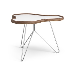 Mesa de Centro Swedese Flower de 66 x 62 Cm, Blanco, Nuez y Cromo