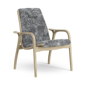 Sillón Laminado Sueco Chapa de Roble/gris Escandinavo/piel de Oveja