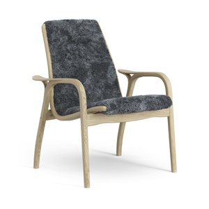 Sillón Laminado Sueco Chapa de Roble/carbón/piel de Oveja