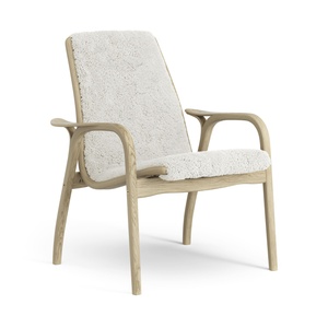 Sillón Laminado Sueco Chapa de Roble/ Marfil/piel de Oveja