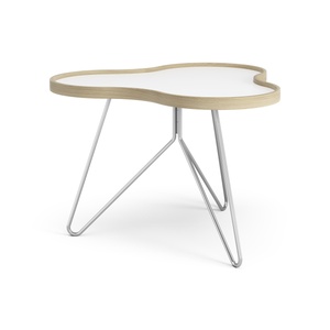 Mesa de Centro Swedese Flower de 66 x 62 Cm, Blanco, Roble y Cromo