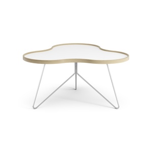 Mesa de Centro Swedese Flower 90x84 Blanco/Roble/ Cromo