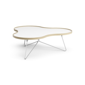 Mesa de Centro Swedese Flower 114x107 Blanco/Roble/ Cromo