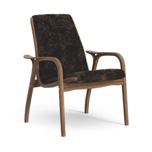 Sillón Laminado Sueco Lacado en Nuez/espresso/piel de Oveja