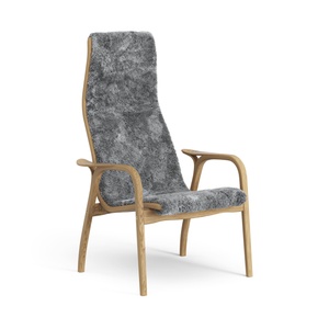 Sillón Lamino Sueco Alto Roble Aceitado/gris Escandinavo/piel de Oveja