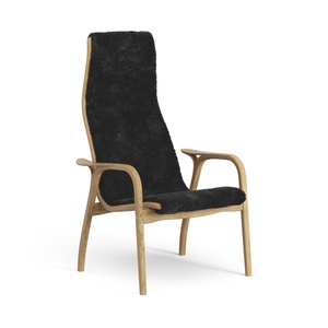 Sillón Lamino Sueco Alto Roble Aceitado/ Negro/Piel de Oveja