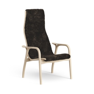 Sillón Alto Laminado Swedese Lamino en Haya/espresso/piel de Oveja