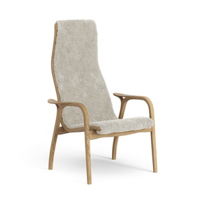 Sillón Lamino Sueco Alto en Roble Aceitado/claro de Luna/piel de Oveja