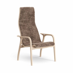 Sillón Alto Laminado Swedese Lamino en Haya/sahara/piel de Oveja