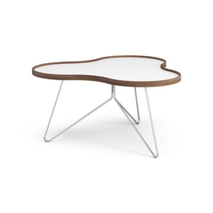 Mesa de Centro Swedese Flower 90x84 Blanco/ Nuez/ Cromo