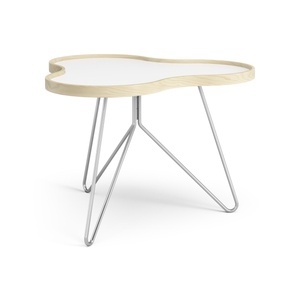 Mesa de Centro Swedese Flower de 66 x 62 Cm, Blanco, Haya y Cromo