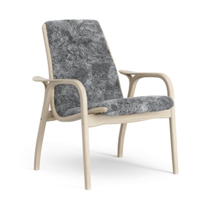Sillón Laminado Sueco Lacado Roble/gris Escandinavo/piel de Oveja