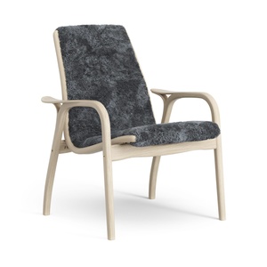 Sillón Laminado Sueco Lacado en Roble/carbón/piel de Oveja