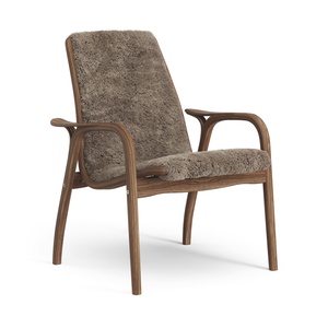 Sillón Laminado Sueco Lacado Nuez/sahara/piel de Oveja
