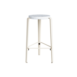 Taburete TipToe MI LOU de Plástico Reciclado Blanco/blanco Crema