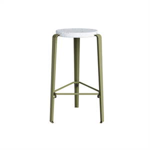 Taburete TipToe MI LOU de Plástico Reciclado Blanco/verde Caqui