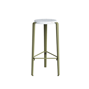 Taburete TipToe BIG LOU de Plástico Reciclado Blanco/verde Caqui