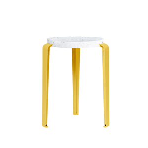 Taburete TipToe LOU de Plástico Reciclado Blanco/amarillo Brioche