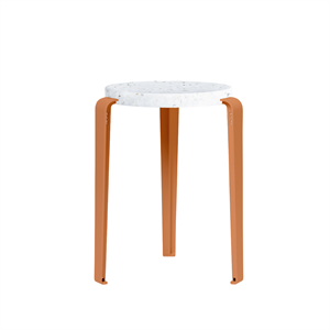 Taburete TipToe LOU de Plástico Reciclado Blanco/rojo Mandarina