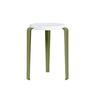 Taburete TipToe LOU de Plástico Reciclado Blanco/verde Caqui